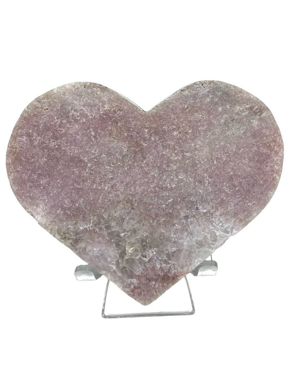 Pink Amethyst Druzy Heart Crystal Display Statement Piece Gift with Stand - Picture 1 of 11